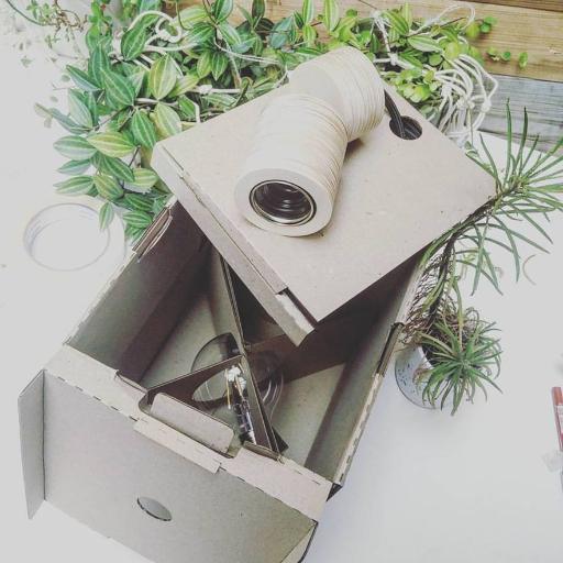 boxdesign van een houten armatuur