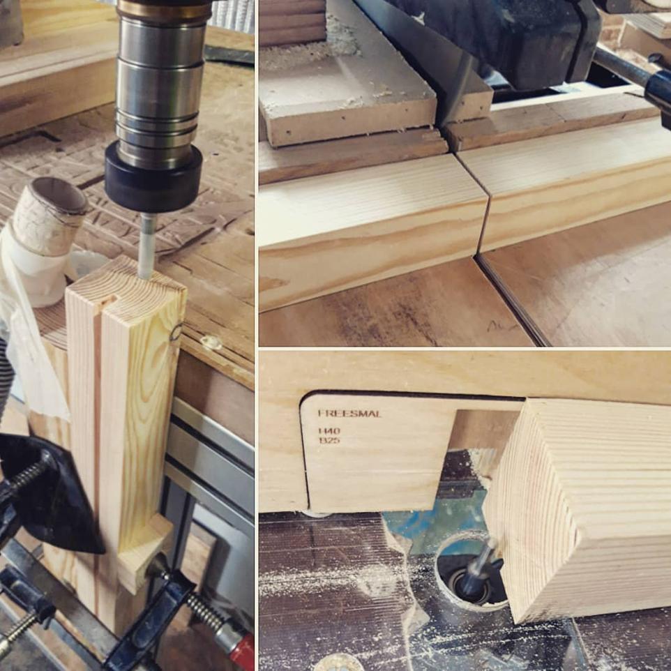 CNC frezen van een houten menuhouder